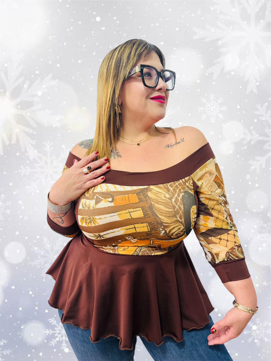 Chocolate ruffle top