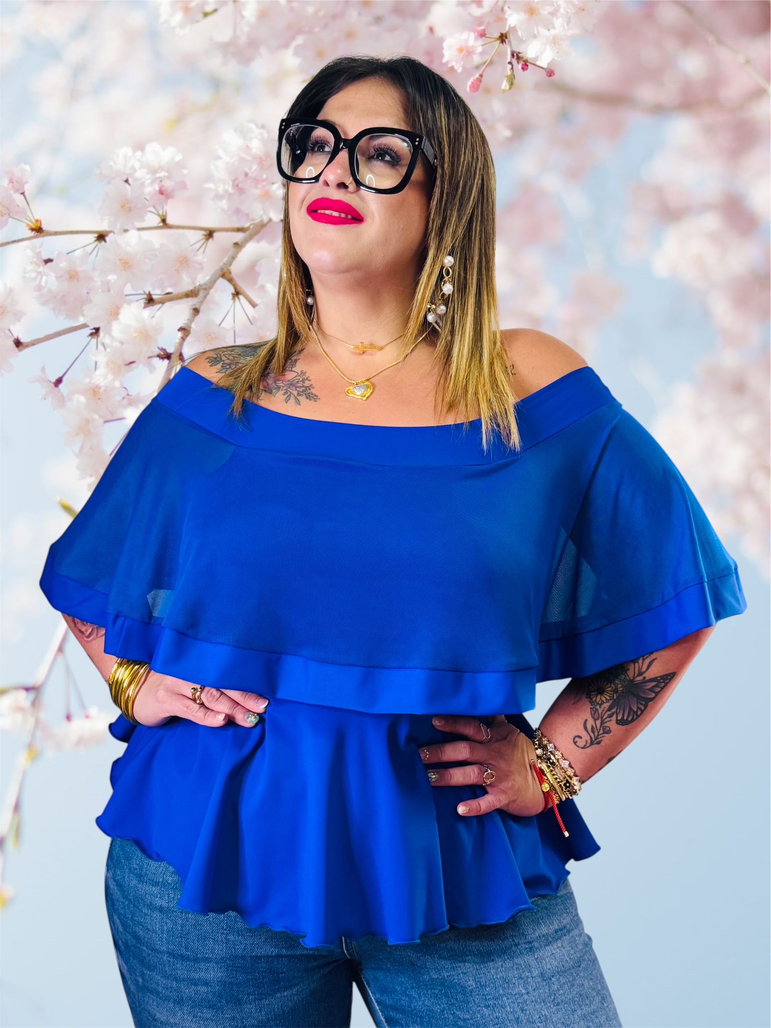 Royal blue lycra top