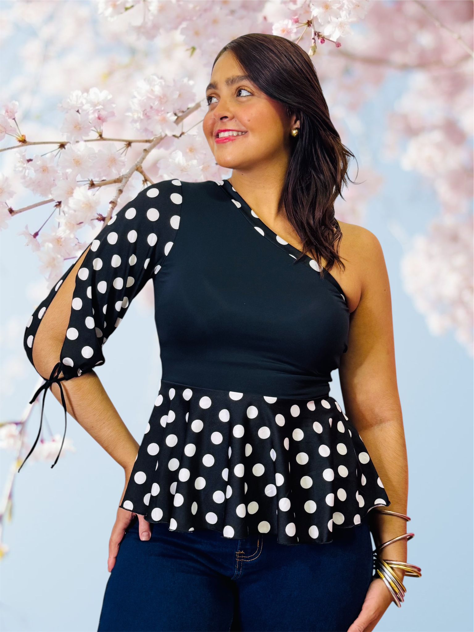 Polka dots lycra top