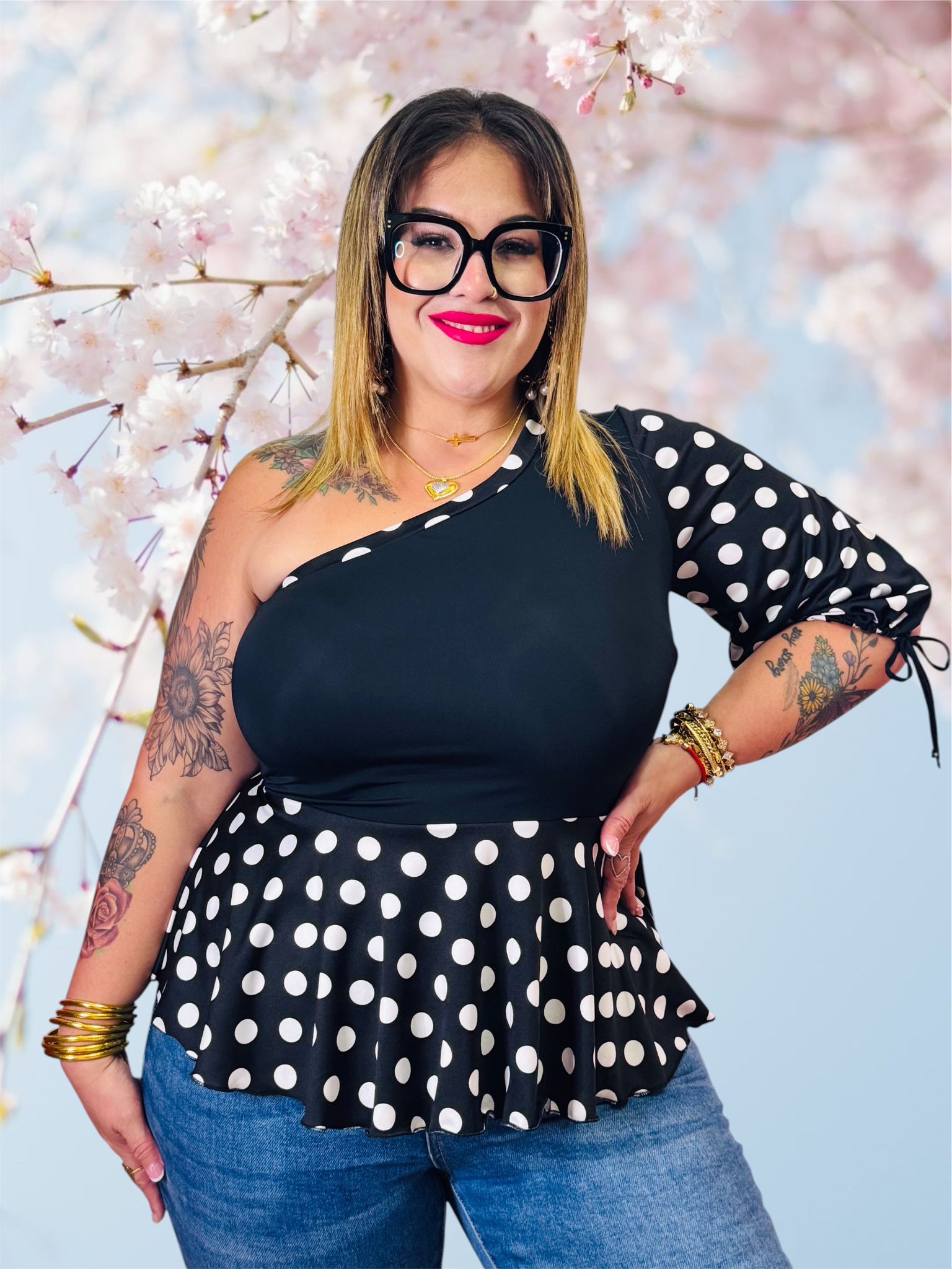 Polka dots lycra top