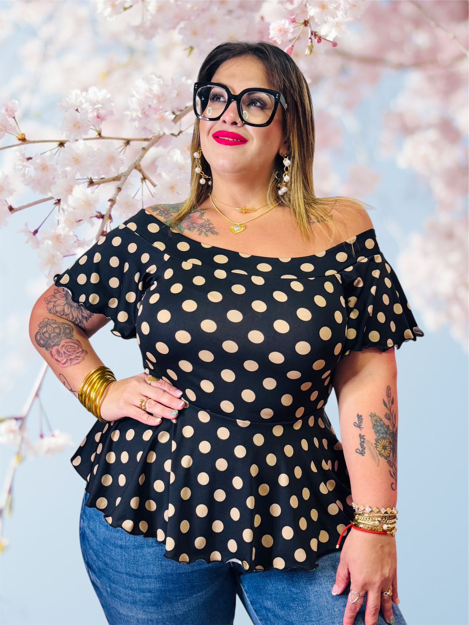 Off the shoulder lycra top