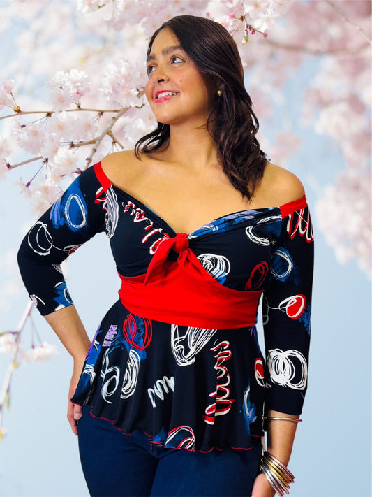 Red belt lycra top