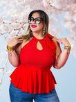 Ruffle red lycra top
