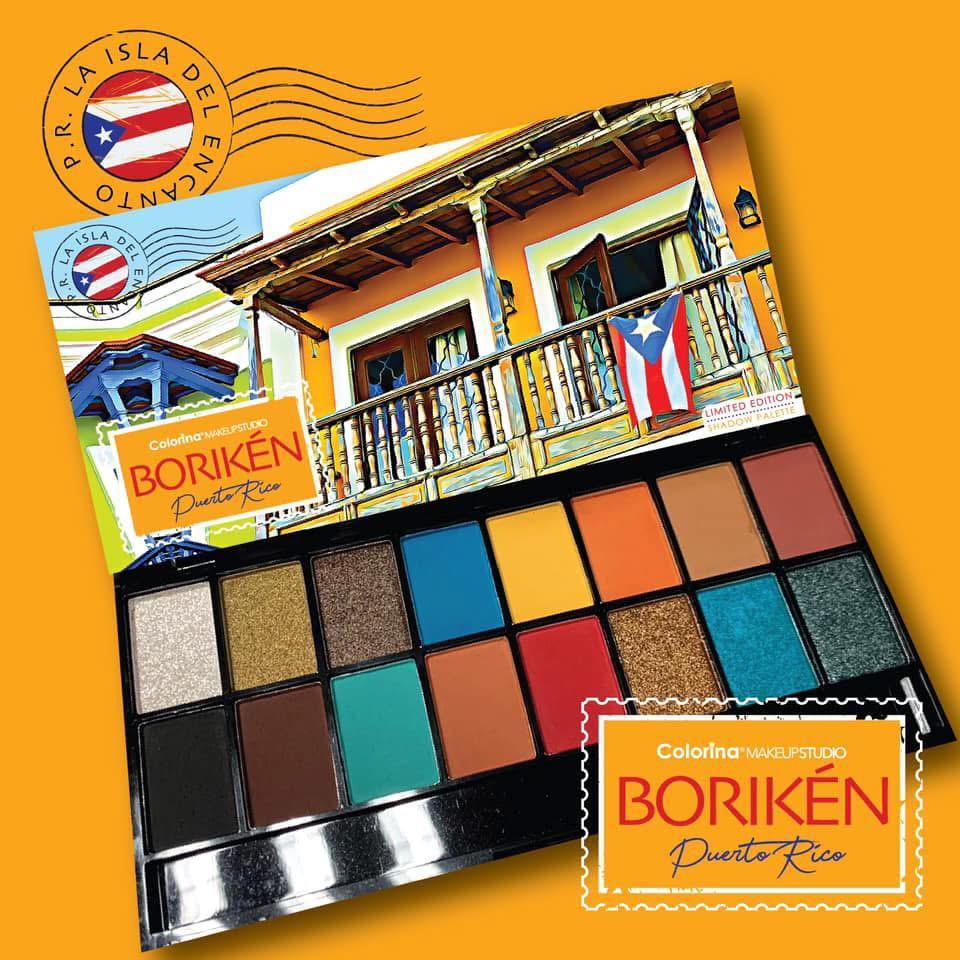 paleta de sombras Borikén – Puerto Rico (Edición Limitada) de Colorina Makeup Studio.