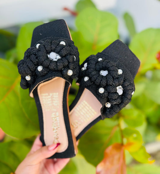 Sandalias Noir Perlas