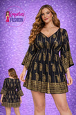 Vestido indio con detalles dorado