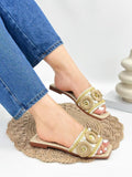 Sandalias planas tejidas