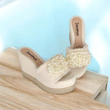 Sandalias con perlas